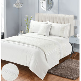 Embroidered Duvet Cover Diana Cream  Embroidered Duvet Cover Diana Cream