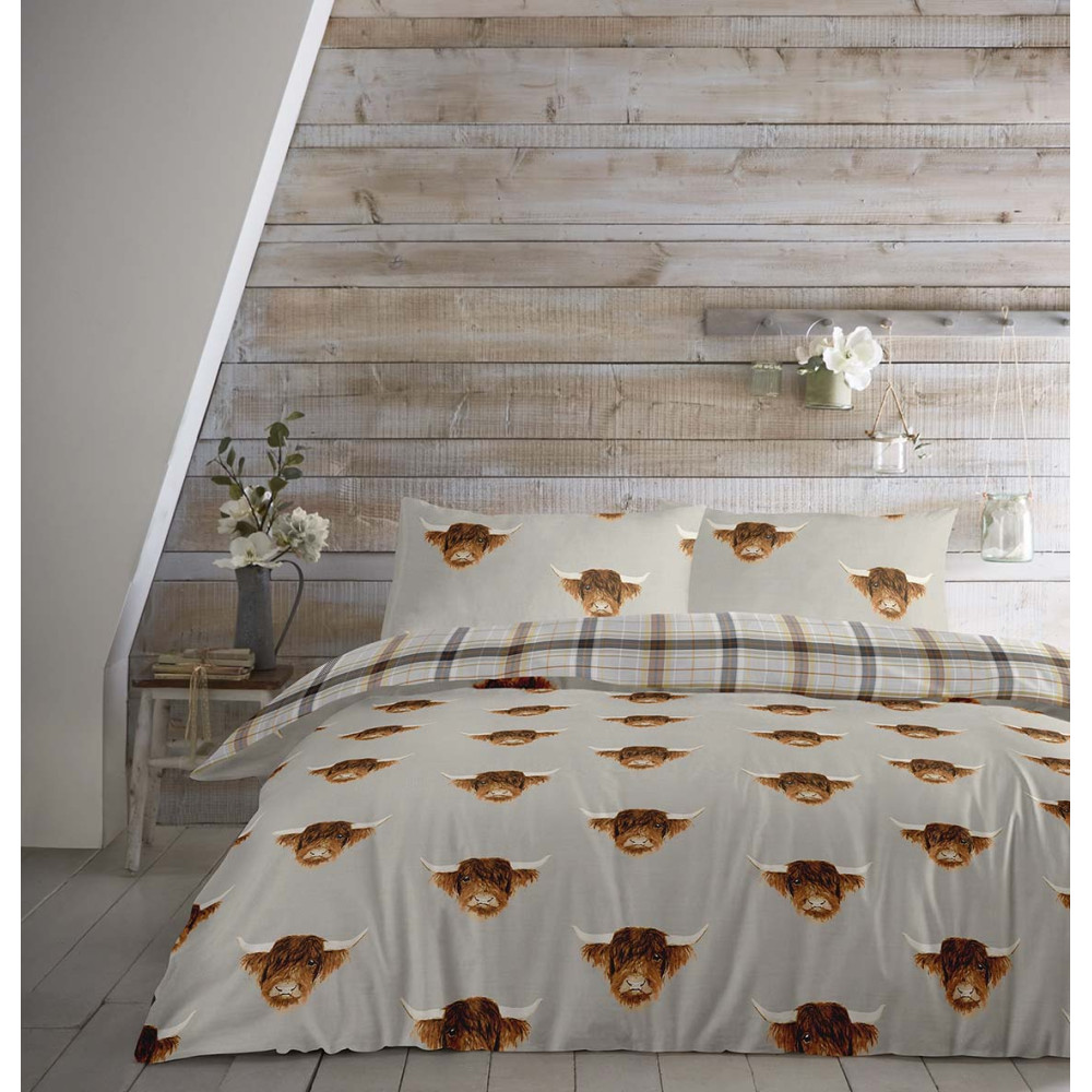 Duvet Cover Highland Cow Natural