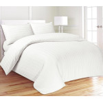 Duvet  Cover Satin stripe White