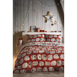 Dotty Sheep Red Duvet Cover