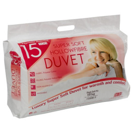 15 Tog Duvet Polyester cotton hollowfibre