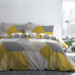 Duvet Cover Hexagon Ochre Yellow