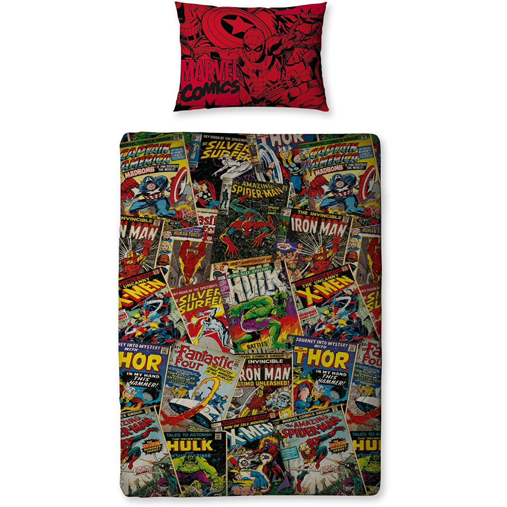 Marvels Avengers Comics Cover Single Duvet Cover 