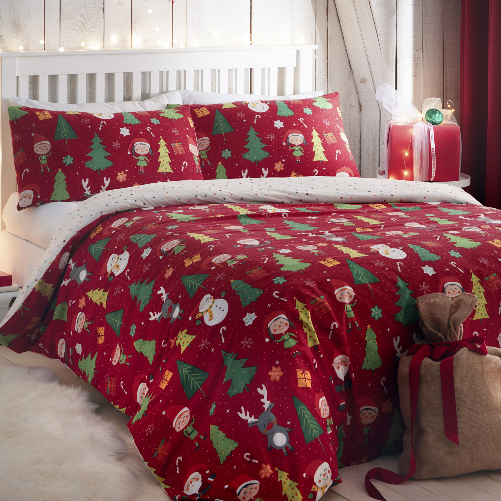 Santa and Helpers Reversible Festive Duvet Set